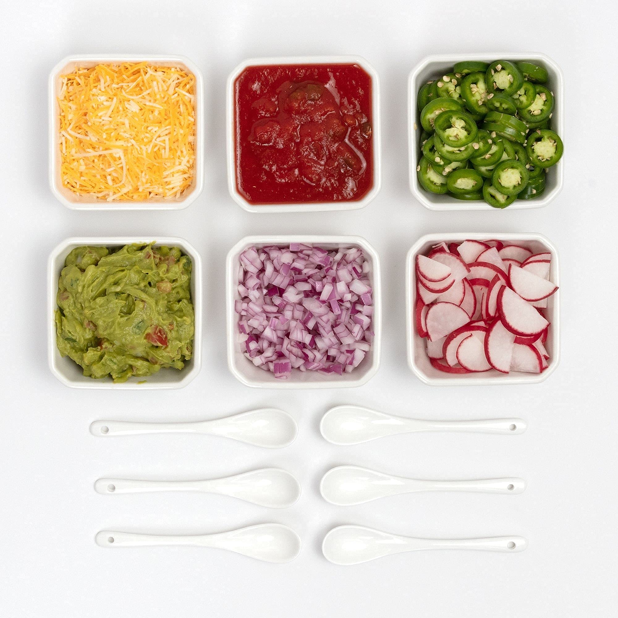 FAMHH arranged bowls with spoons demonstrating coordinated presentation and convenience