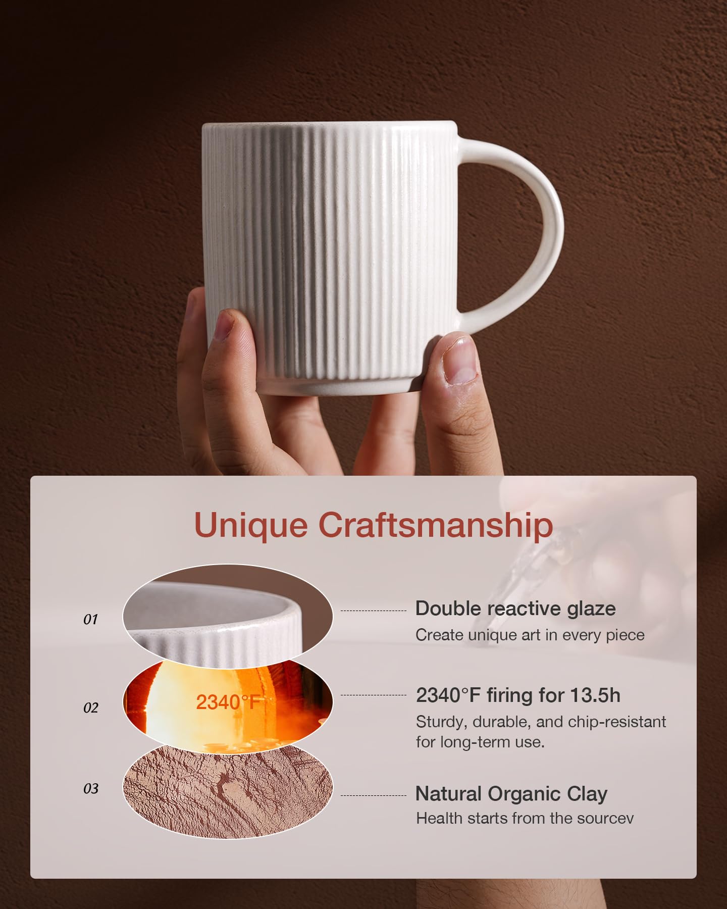 famiware closeup of mug handle showing ergonomic grip and sturdy build