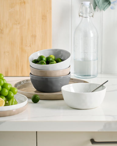 famiware side profile of 5.5 inch bowl demonstrating durable stoneware depth