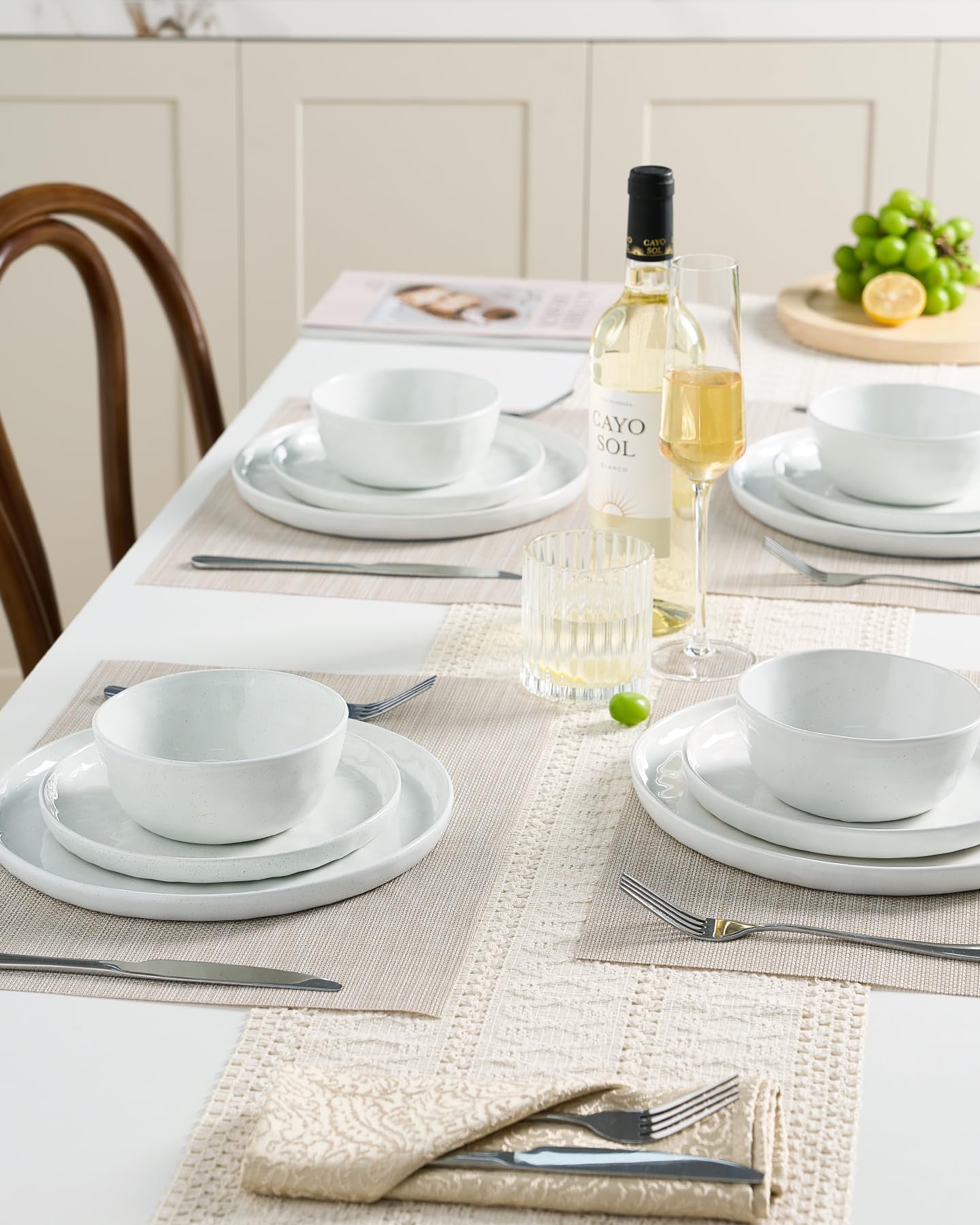 famiware top view of 8-inch salad plate showing speckled finish and versatile styling benefit