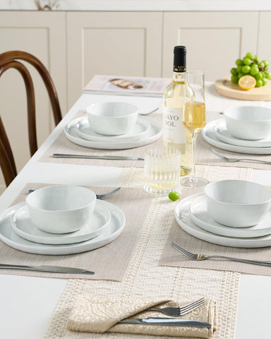 famiware top view of 8-inch salad plate showing speckled finish and versatile styling benefit