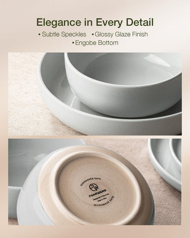 famiware cereal bowl top view filled with cereal to show usable depth and serving versatility