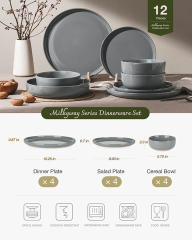 Famiware close top view of a 10.25-inch dinner plate illustrating flat surface and rim for plating