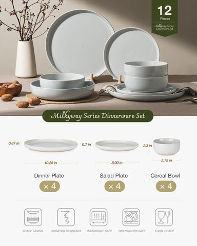 famiware salad plates stacked neatly to show space-saving storage and tidy kitchen benefit