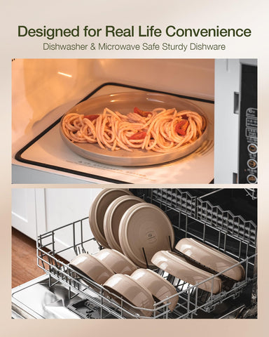 famiware plate next to utensils showing scale and practical sizing for everyday dining