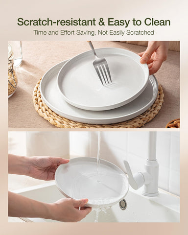 famiware set next to cutlery for scale showing plate sizes and everyday practicality