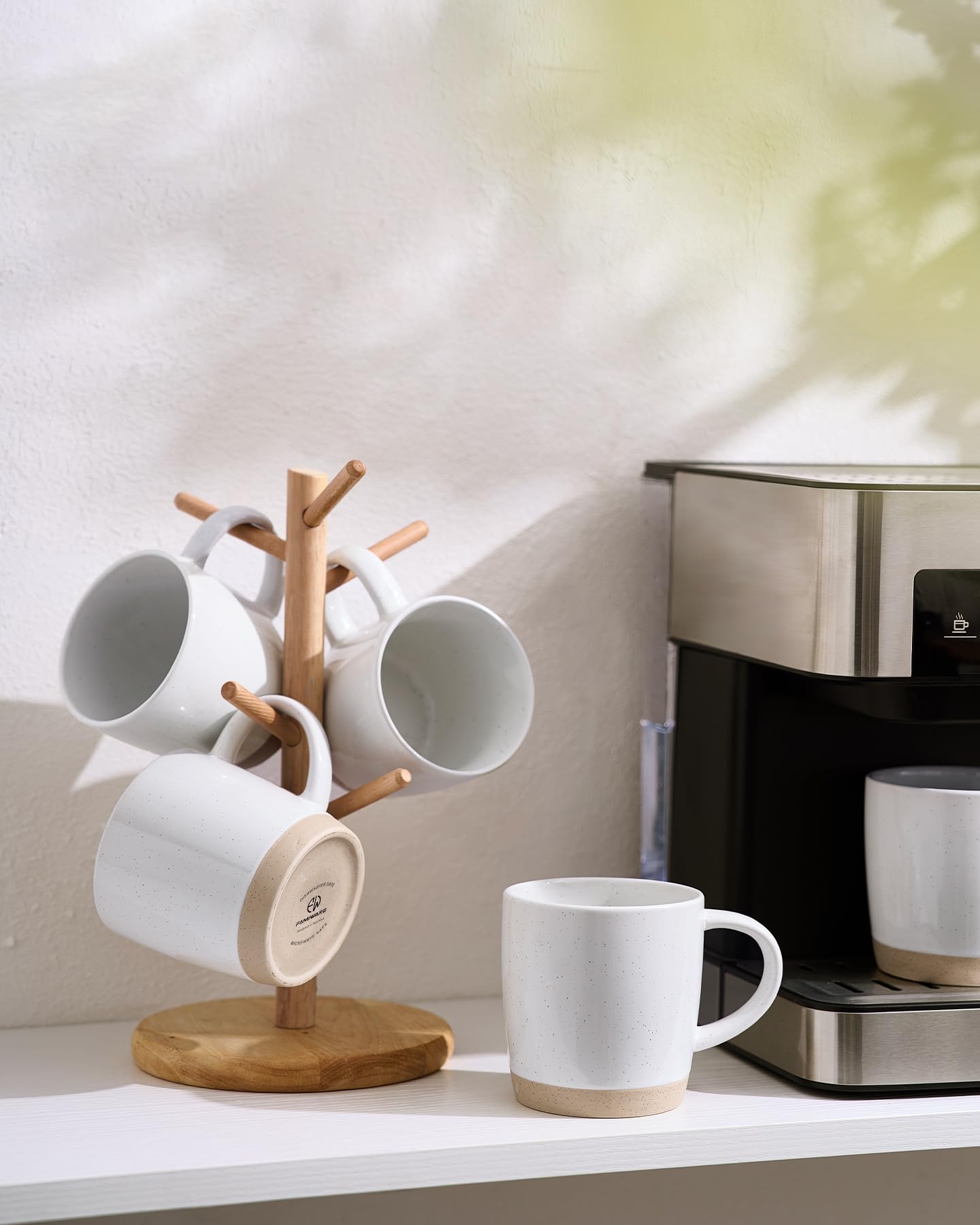 famiware stacked mugs showing space-saving storage and organized kitchen benefit