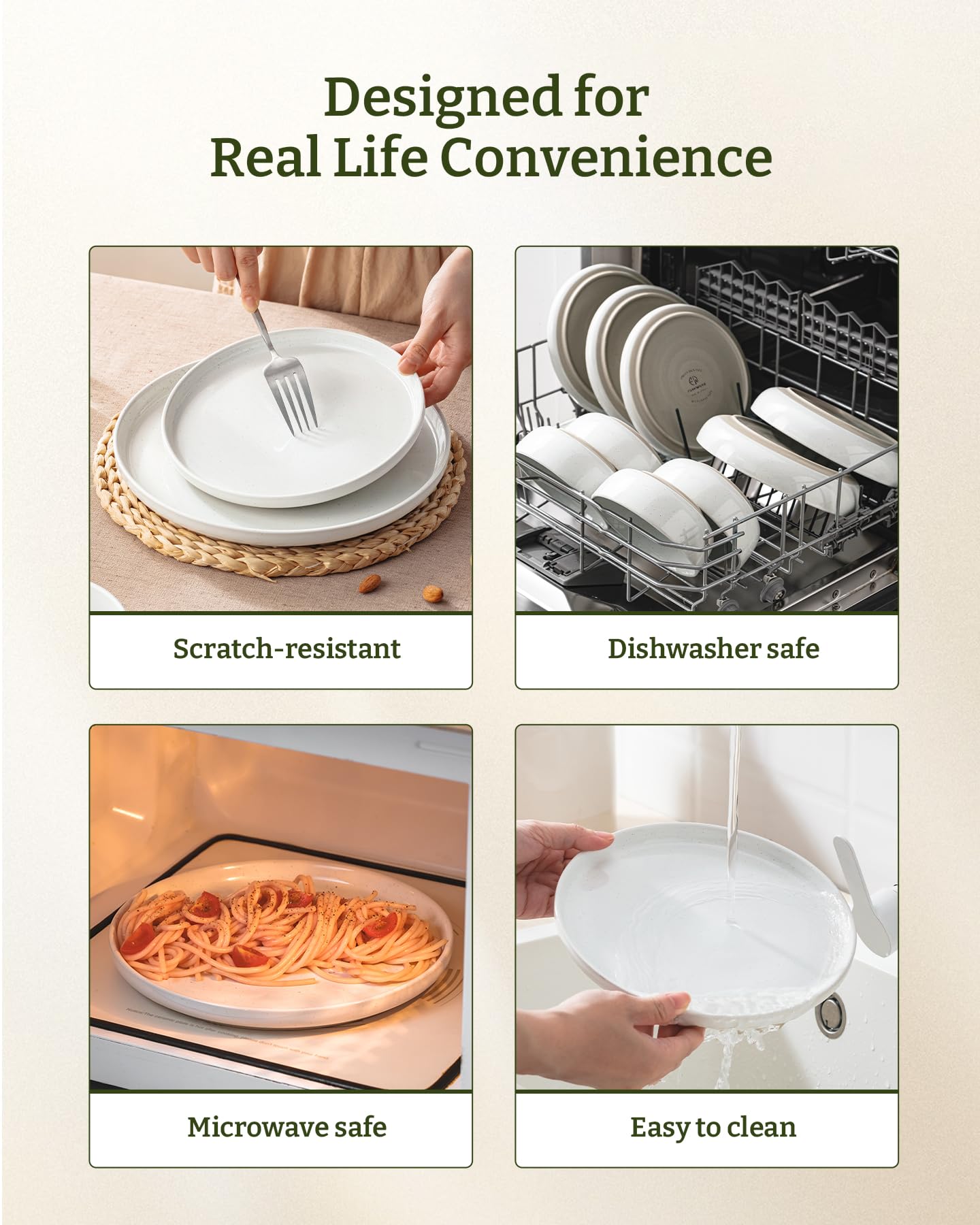 Famiware styled table setting with set in use conveying casual entertaining ease