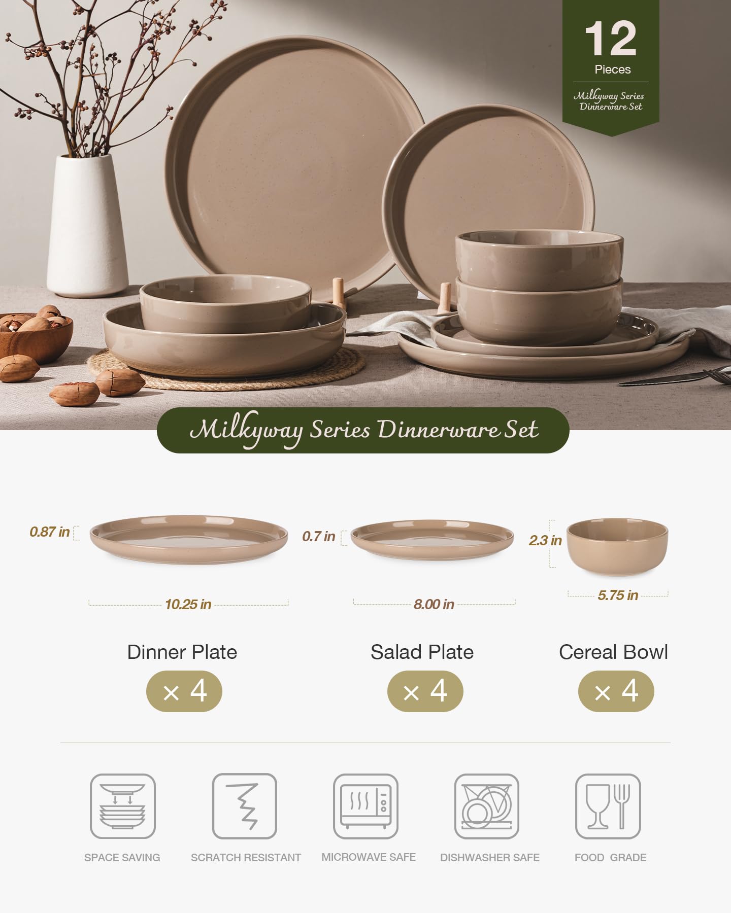 famiware Milkyway set arranged on table showing coordinated plates and bowls for styling ideas