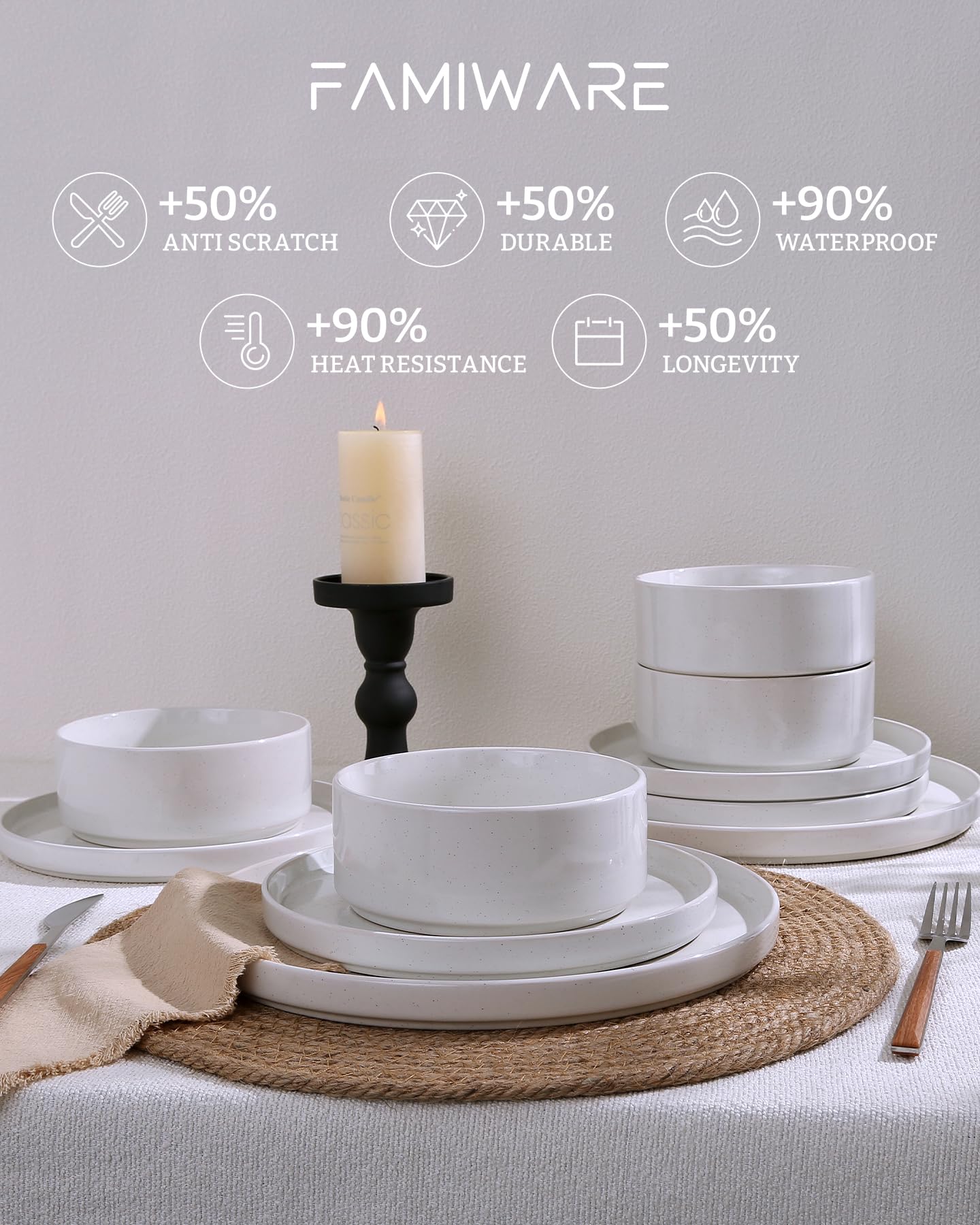 Famiware bowl interior and rim showing shape suitable for soups and cereals
