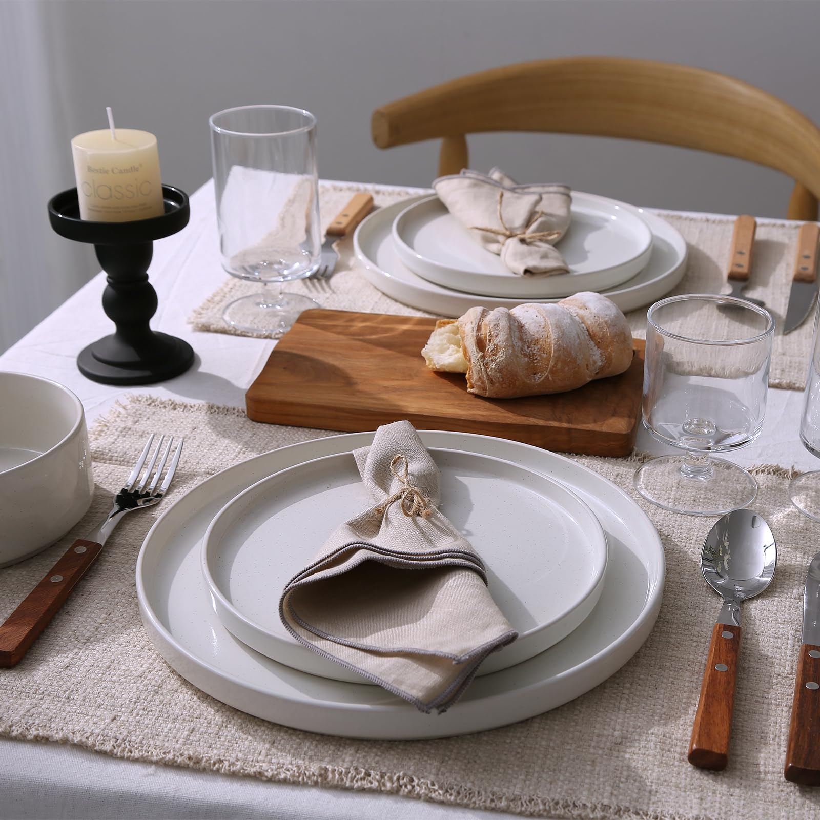 Famiware plates beside fork and spoon showing scale and portion guidance