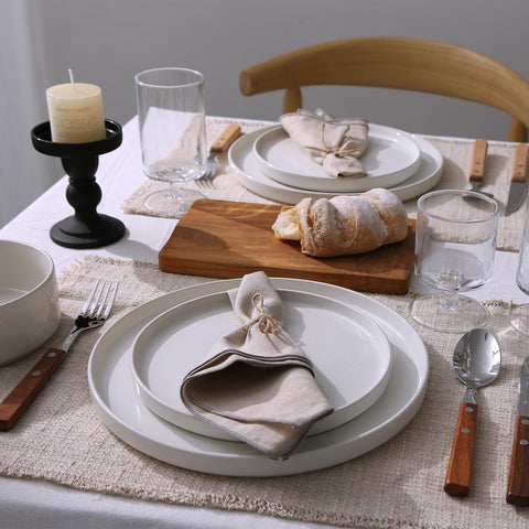 Famiware plates beside fork and spoon showing scale and portion guidance