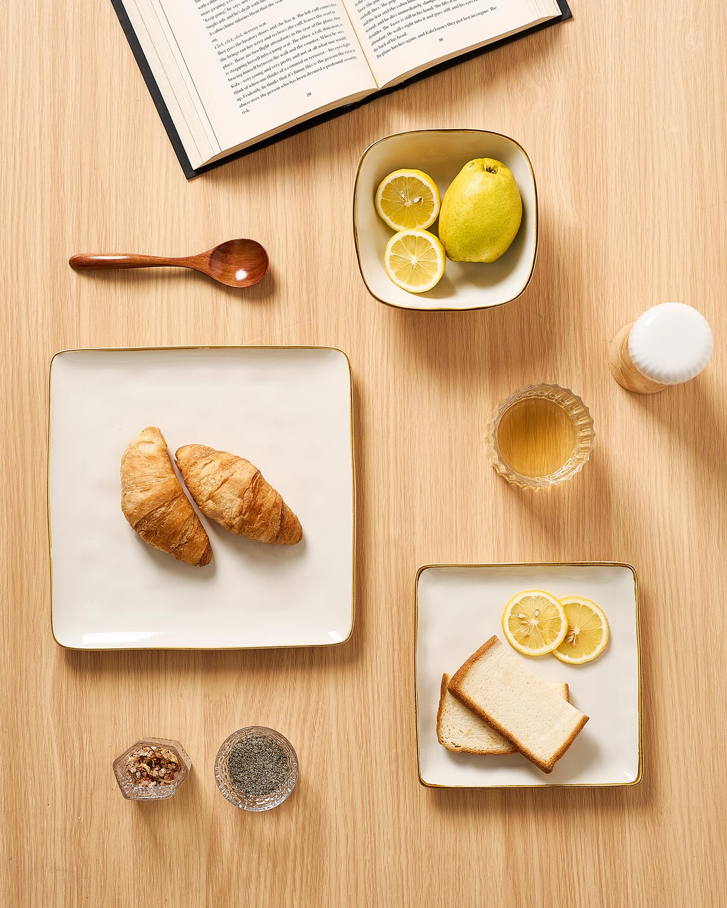 Famiware top view of 9.75-inch square dinner plate highlighting generous serving area