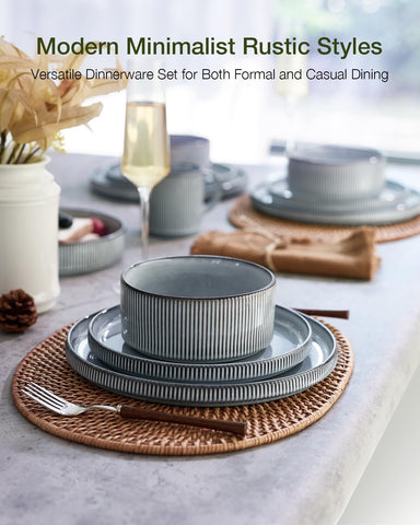 famiware 10-inch dinner plate close-up showing ribbed edge and durable finish benefit