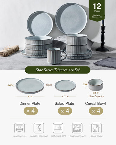 famiware 8-inch salad plate top view showing reactive glaze and visual appeal benefit