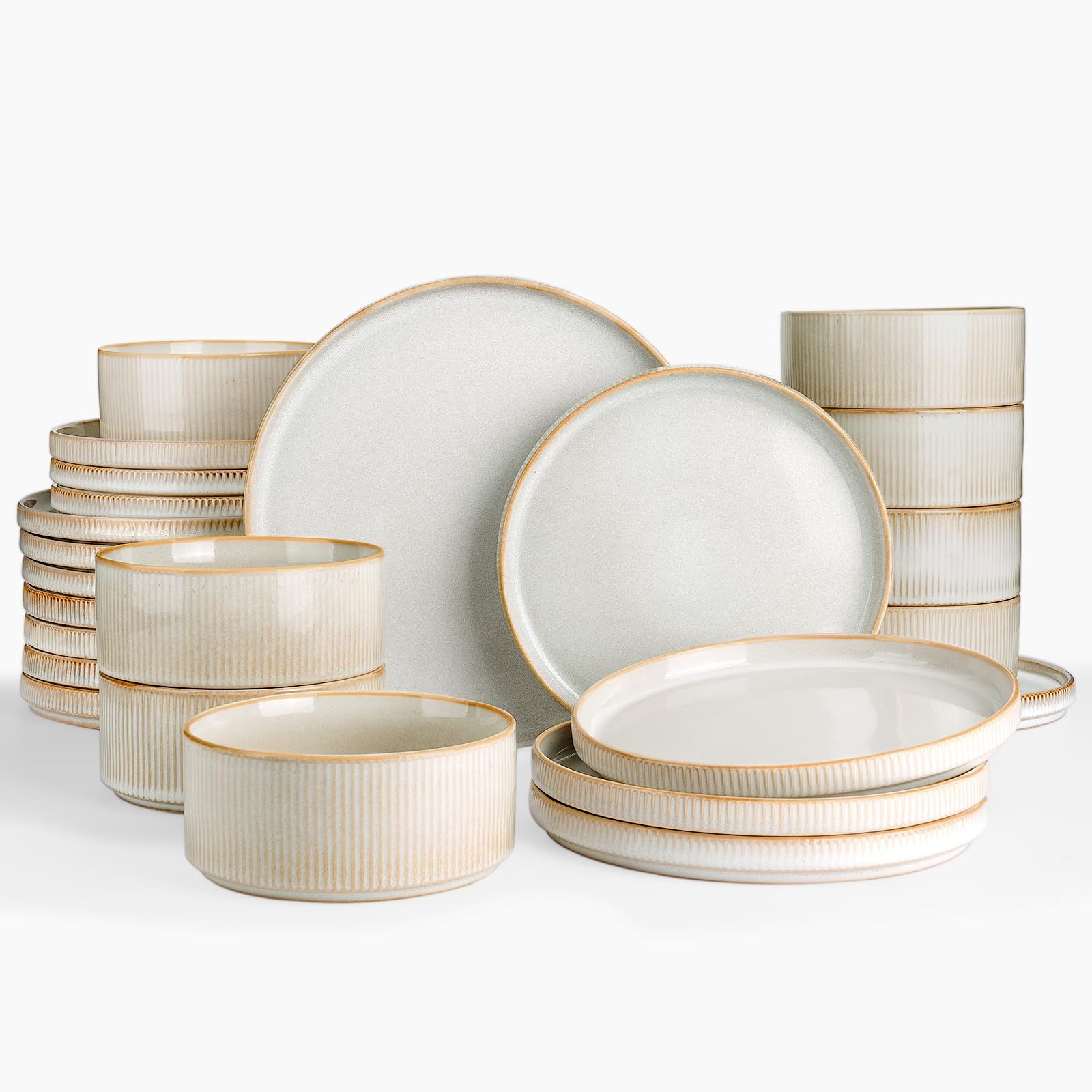 famiware front view set arranged showing dinner plate and bowl, elegant table presentation benefit