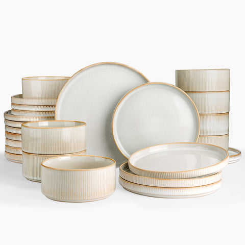 famiware front view set arranged showing dinner plate and bowl, elegant table presentation benefit