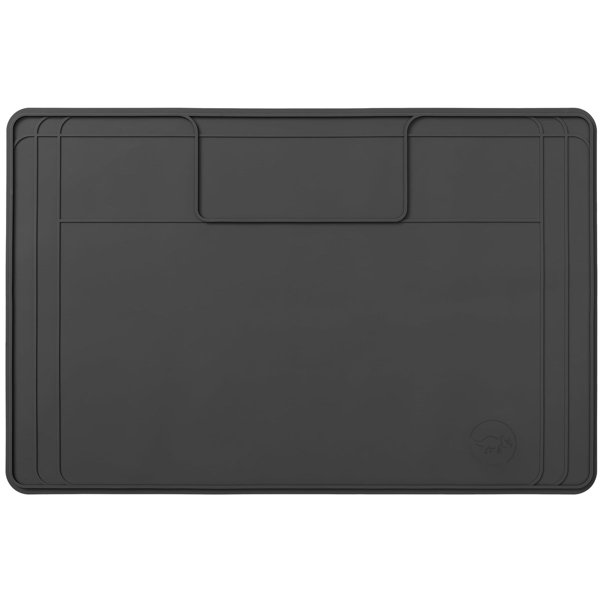 Famous Dino front view of 34x22 silicone under sink mat protecting cabinet