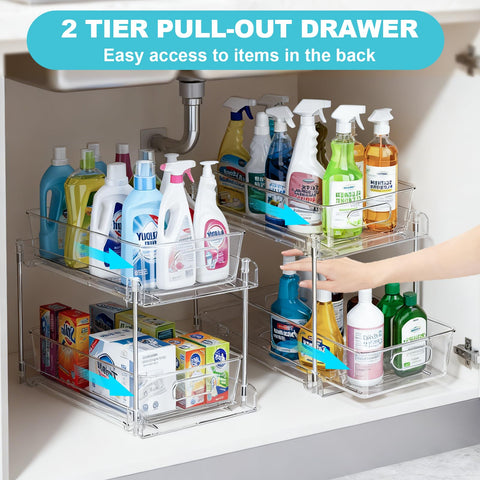 FAMOVELL pull-out drawer detail highlighting smooth glide and built-in handle for easy reach