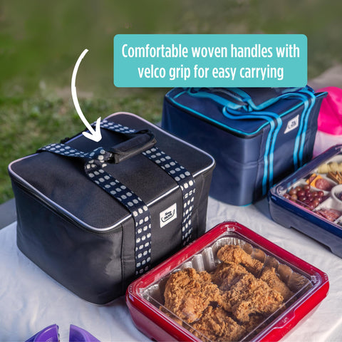 Fancy Panz interior mesh pocket storing utensils and lids for tidy organization