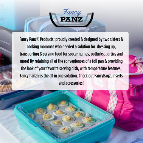 Fancy Panz bag in picnic scene keeping dishes covered and ready to serve