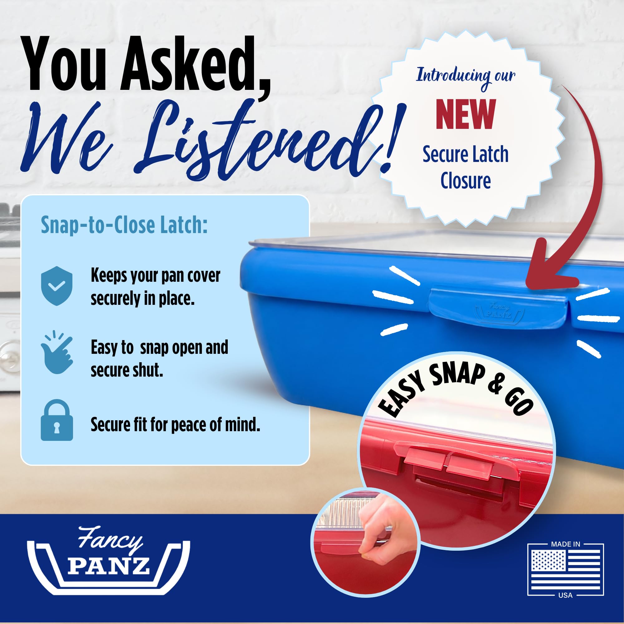 Fancy Panz with clear lid closed protecting food while keeping visibility