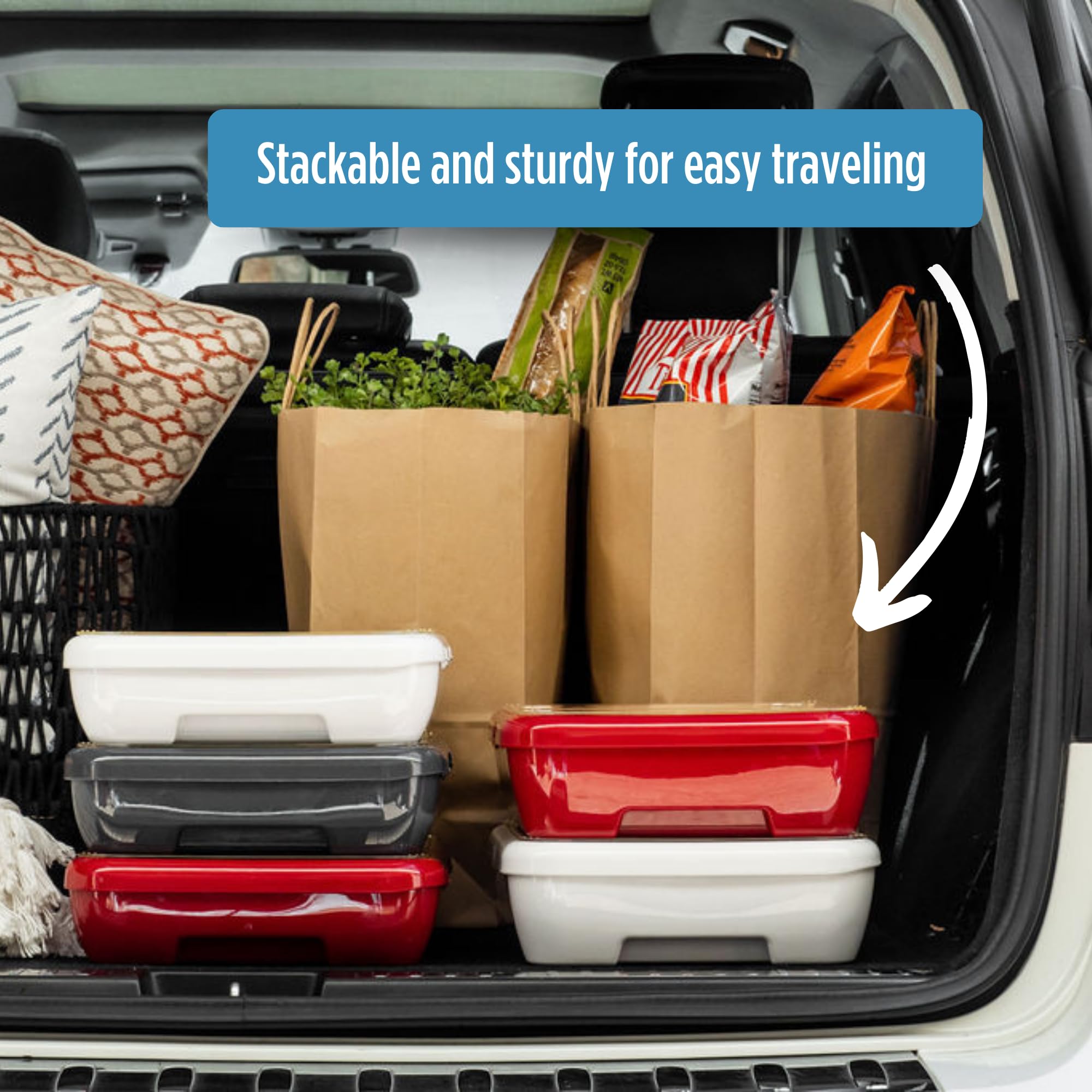 Fancy Panz included serving spoon placed in carrier for convenient serving benefit