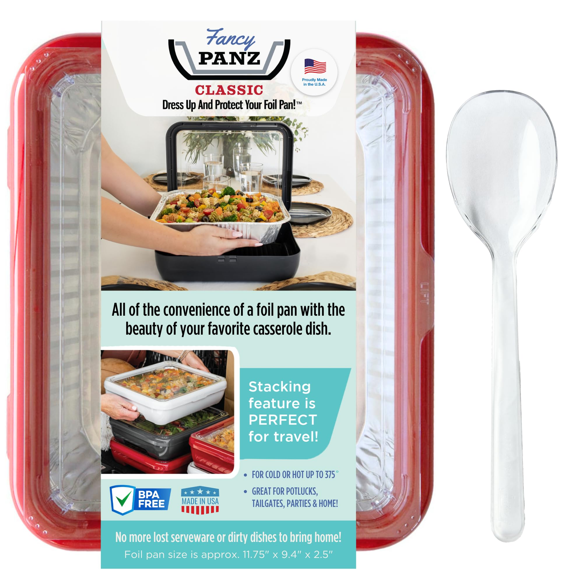 Fancy Panz red front view showing polished frame and serving appeal
