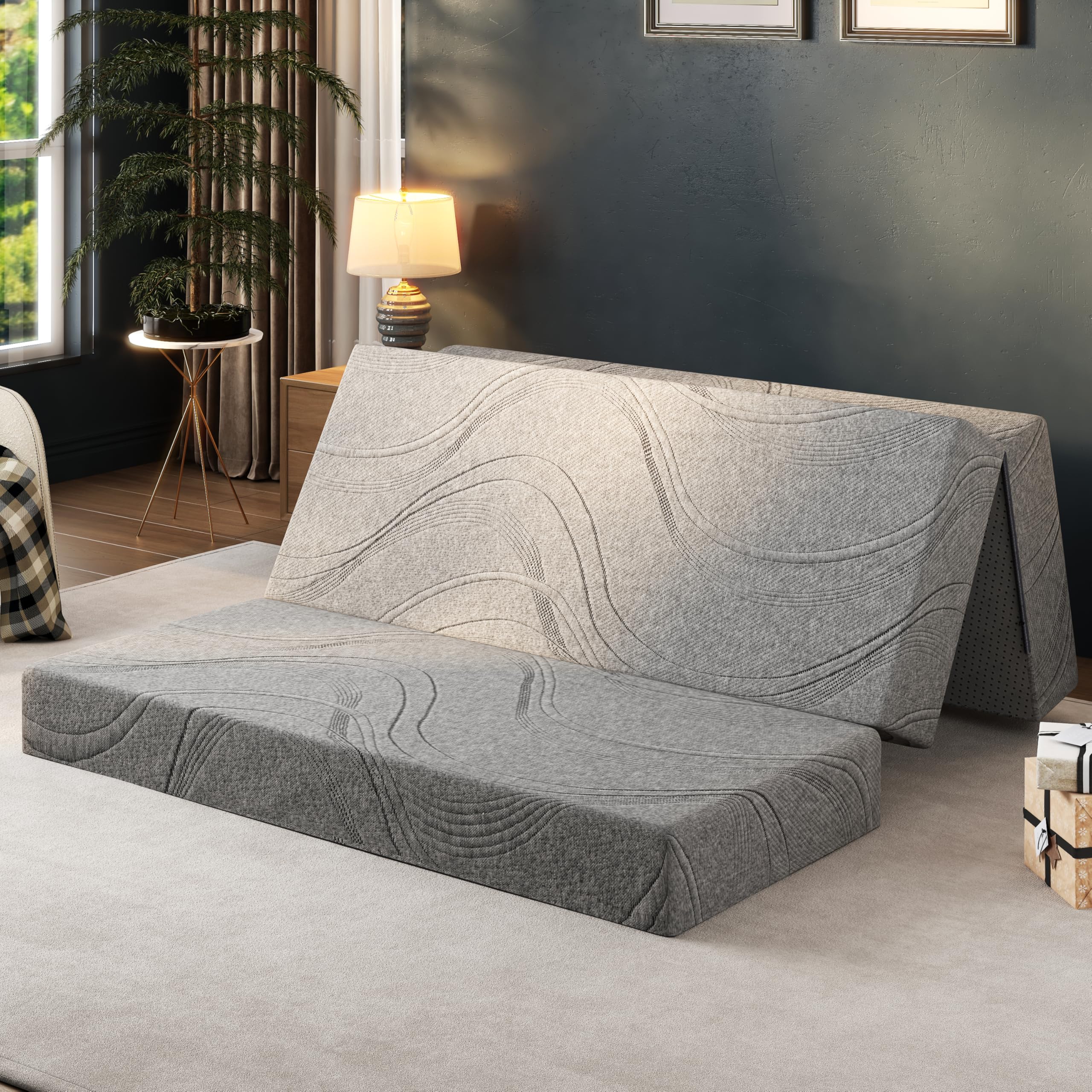 Fancylion front view of packaged mattress showing compact shipping and convenience
