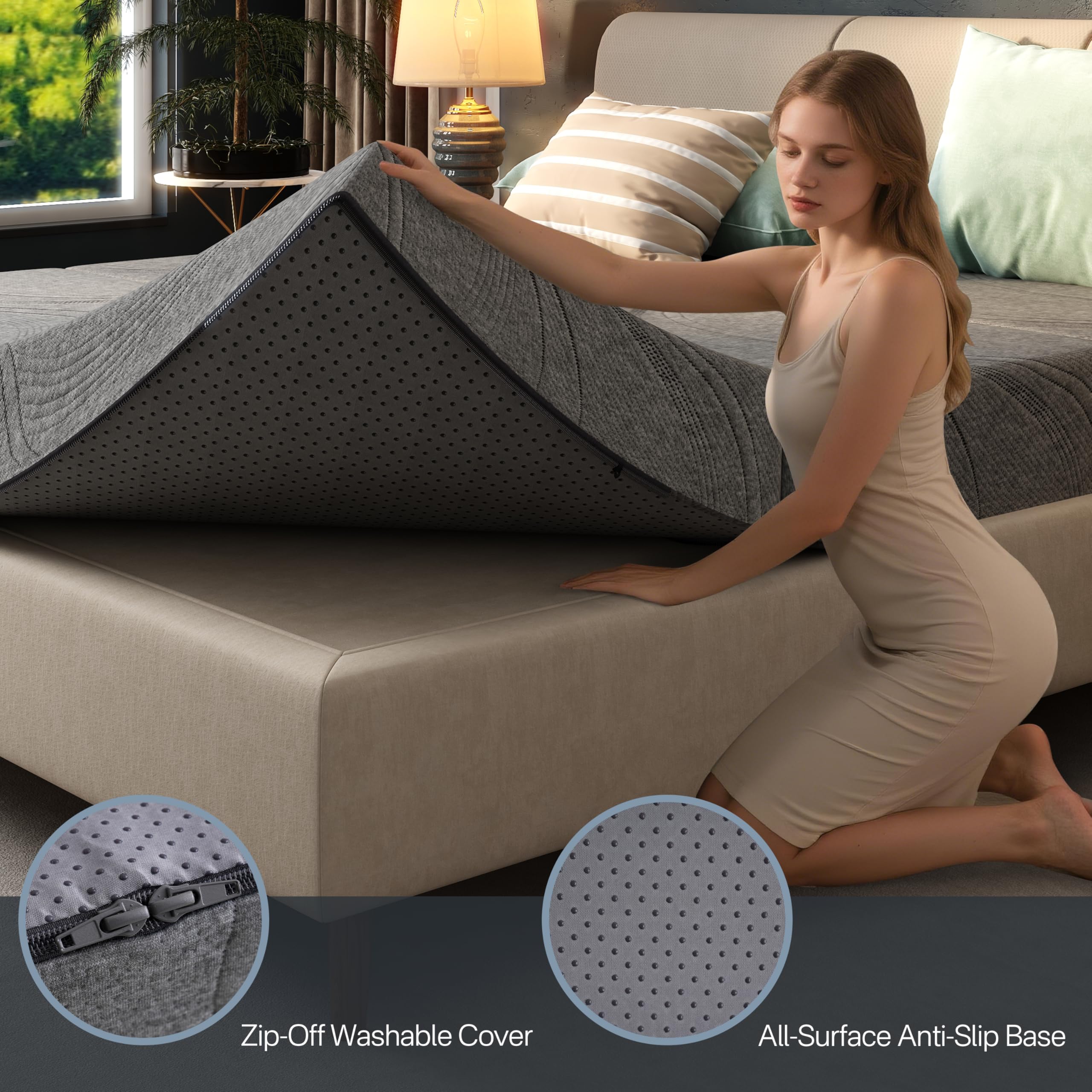 Fancylion mattress in living room used as guest bed for comfortable hosting