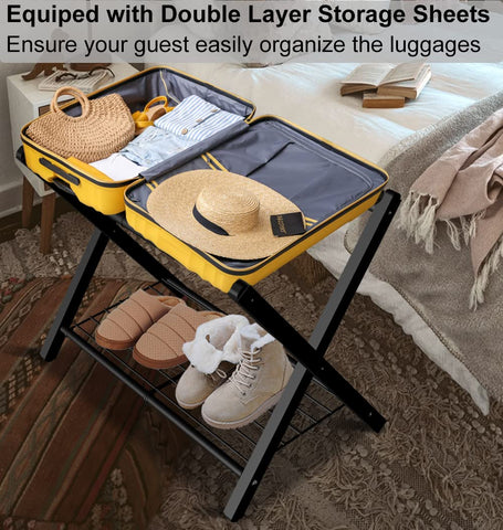 Fandature metal lower shelf detail holding shoes and accessories benefit