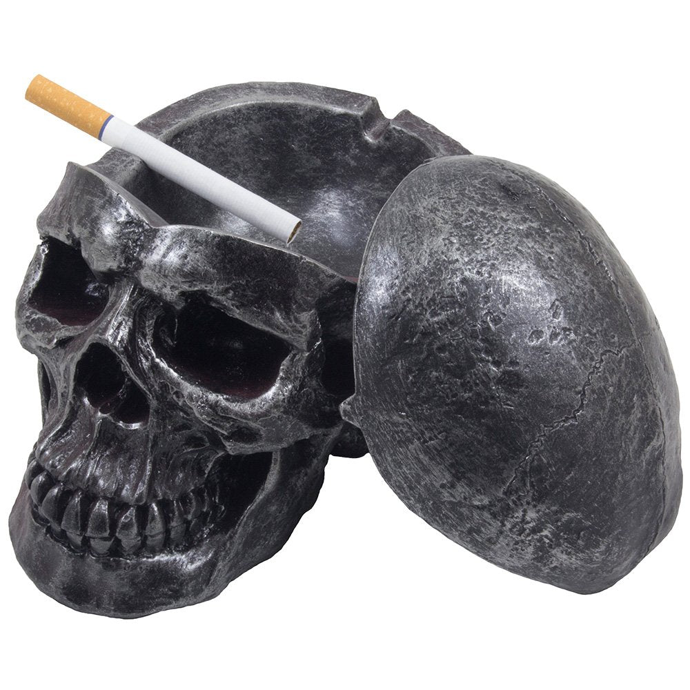 Fane skull ashtray front view showing detailed sculpted features and gothic appeal