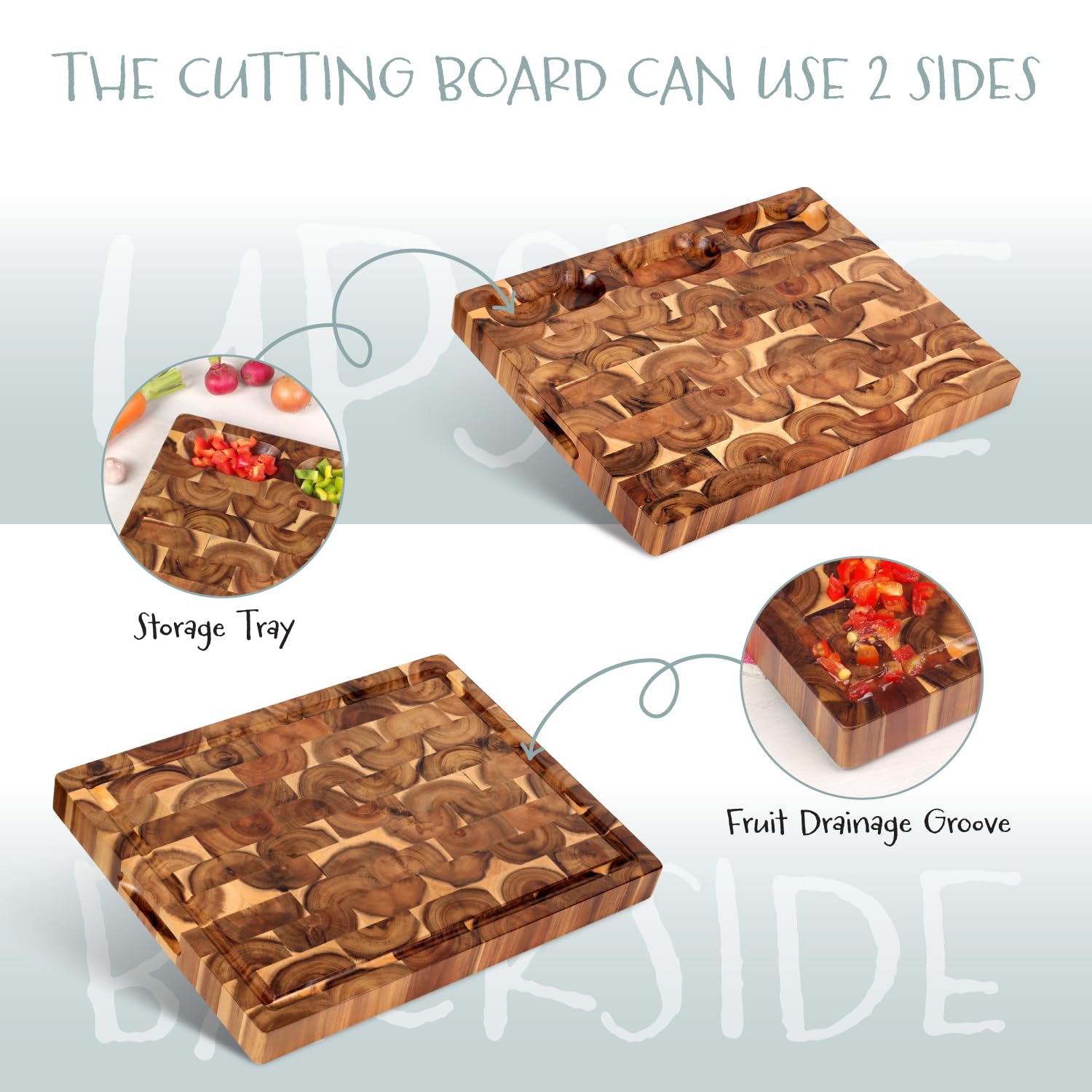 FANICHI end-grain close-up showing durable knife-friendly surface benefit