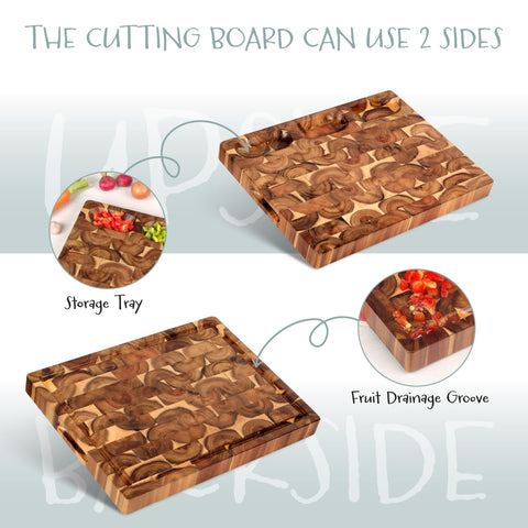 FANICHI end-grain close-up showing durable knife-friendly surface benefit