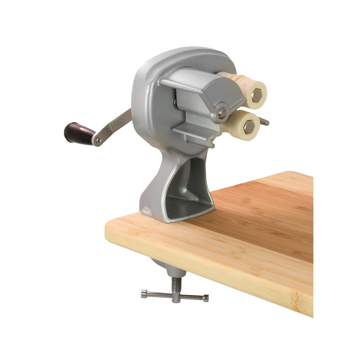 Fante's cavatelli maker front view showing machine and included clamp benefits easy pasta shaping