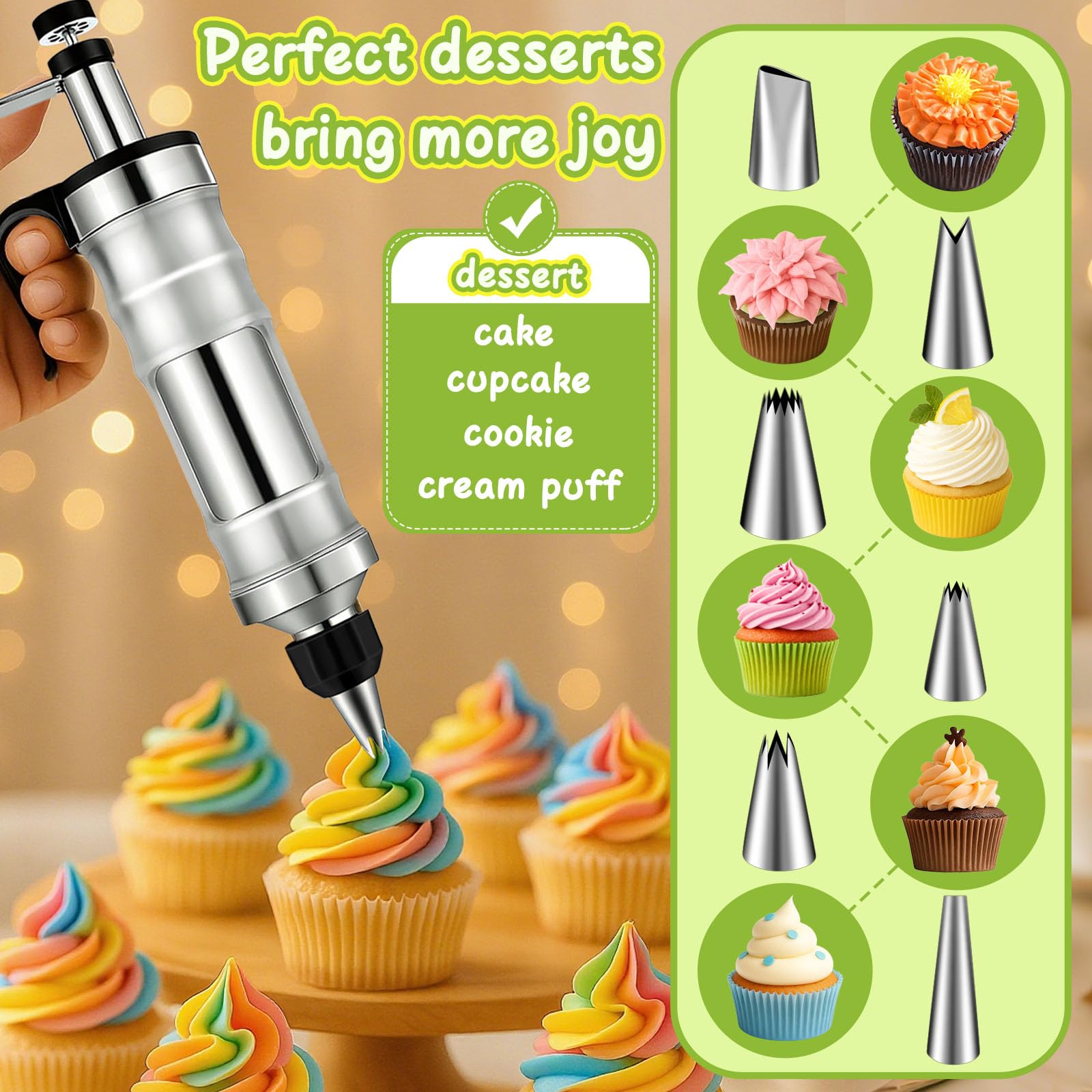 FANTEXY close-up of six stainless steel nozzles highlighting pattern variety and precision