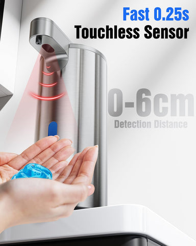Fantictas dispenser in kitchen use demonstrates hygienic hands-free washing