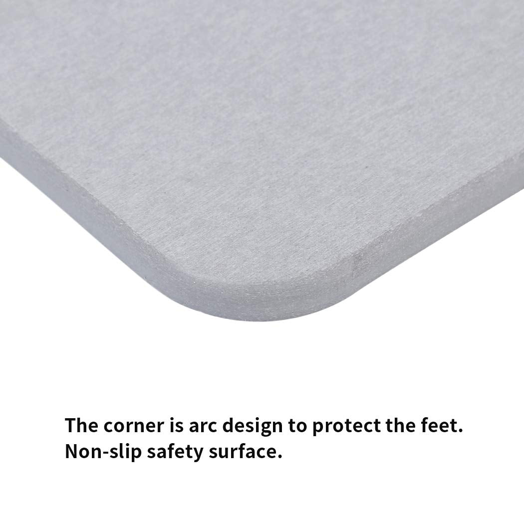 FanWayer mat in styled bathroom illustrating clean, low‑maintenance aesthetic