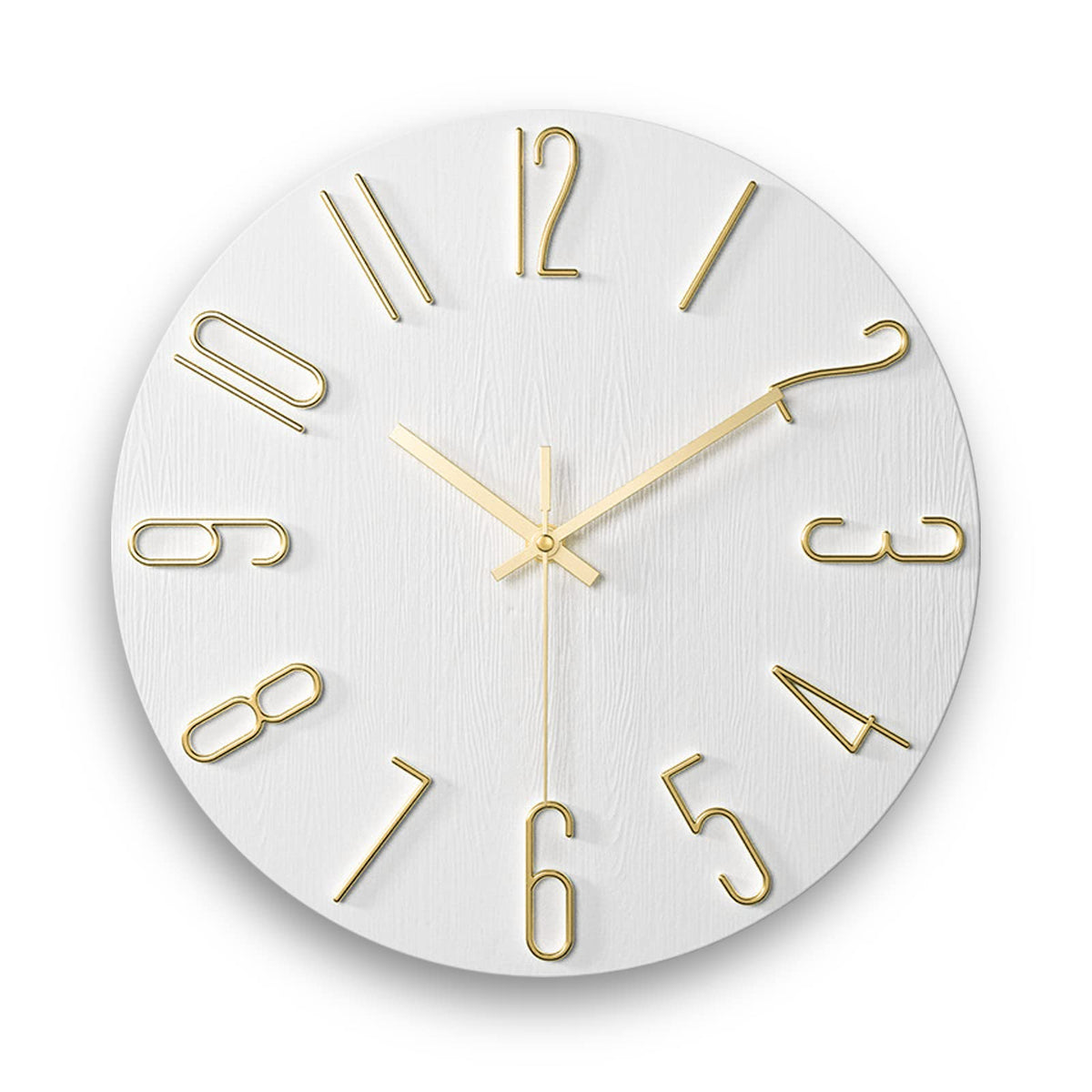 fapugh front view white clock showing clear numbers and modern look