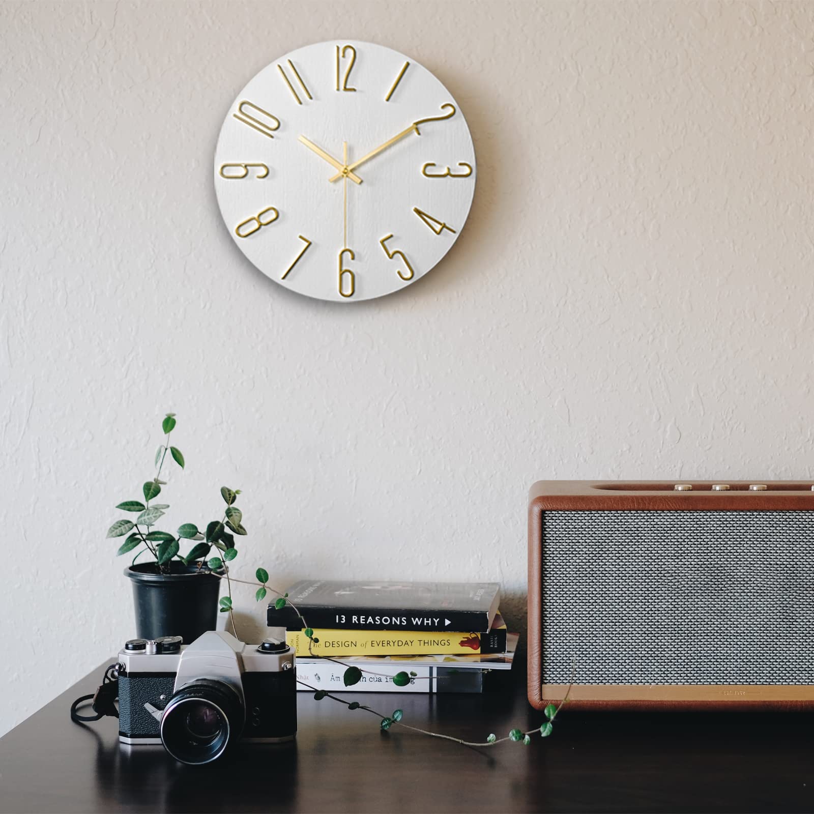 fapugh clock beside a book to show 12-inch scale and proportion