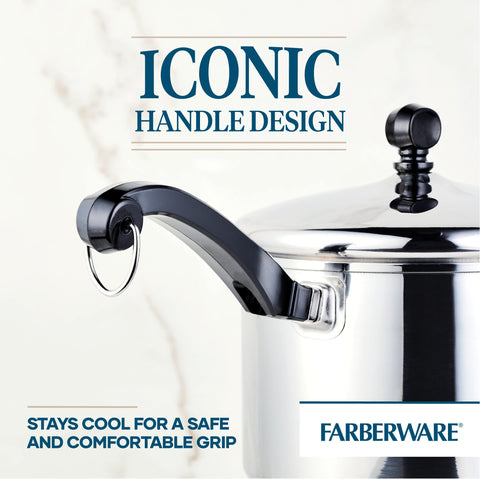 Farberware riveted handle close-up offering secure grip and confident control
