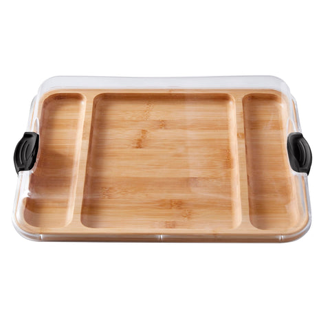 Farberware board in use at a picnic illustrating easy travel and serving convenience