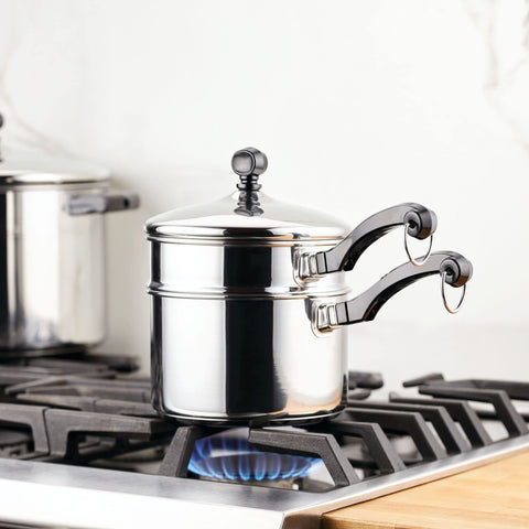 Farberware preparing hollandaise with double boiler to prevent curdling
