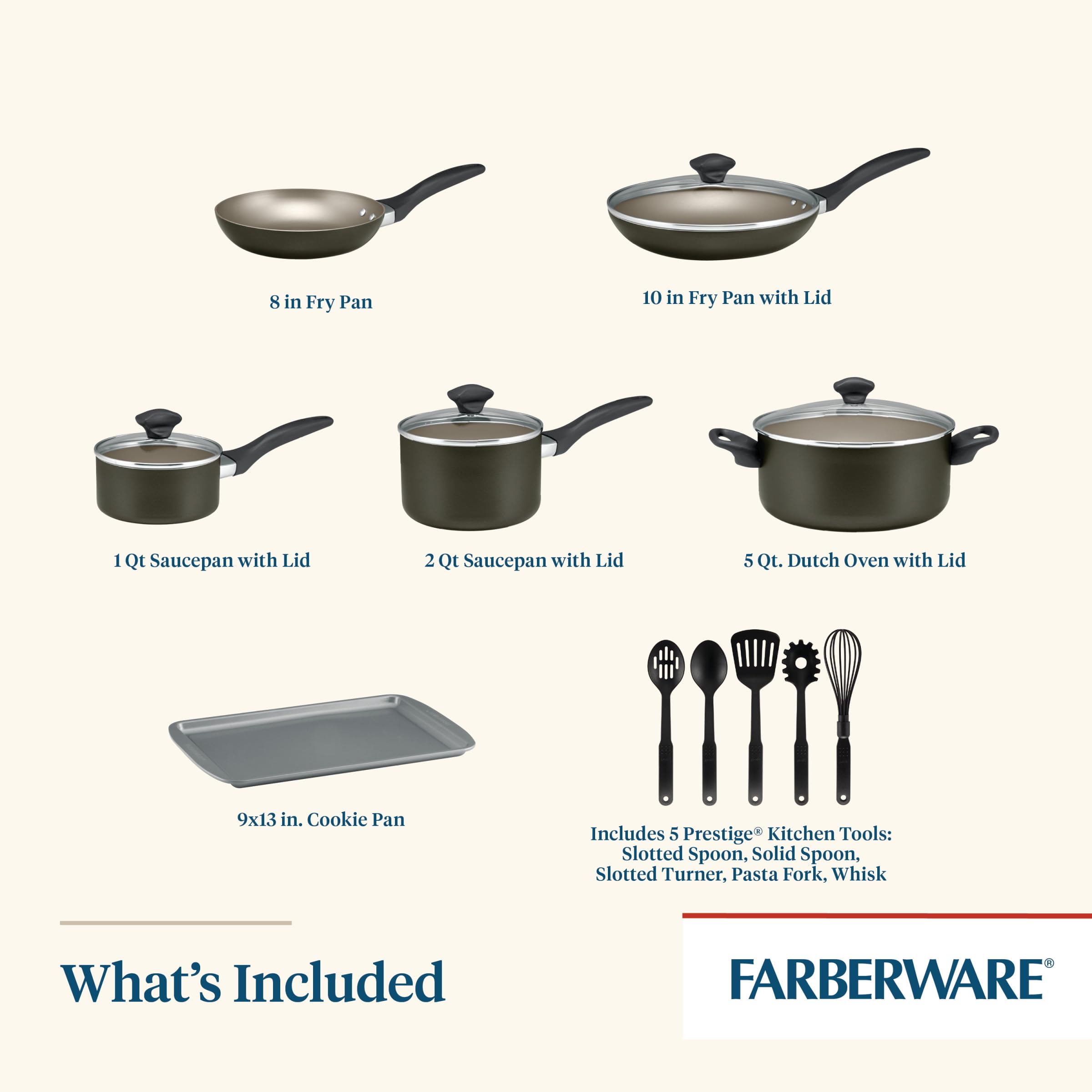 Farberware close-up of nonstick interior highlighting smooth surface for easy food release