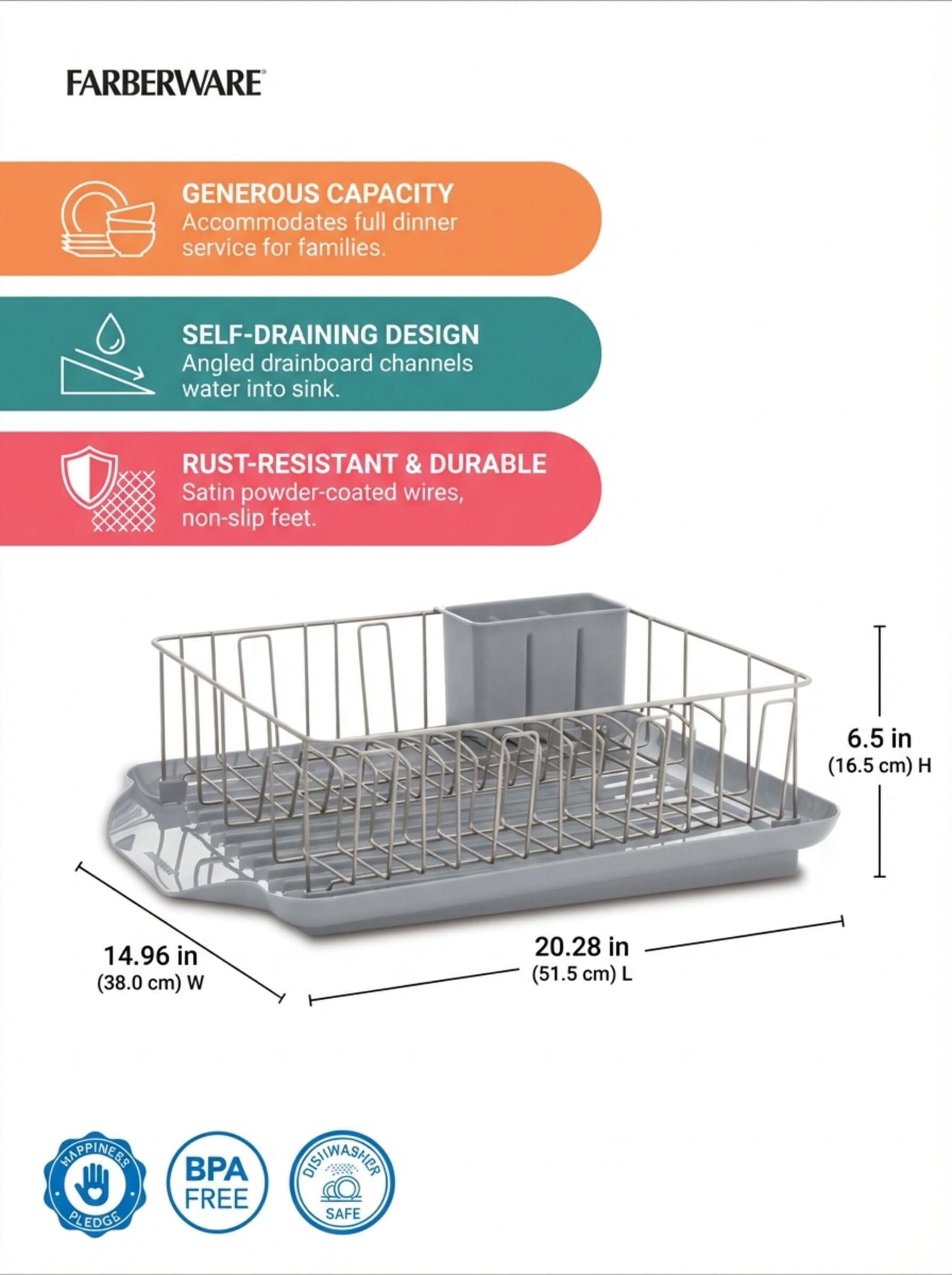 Farberware flatware caddy detail separating utensils for faster unloading