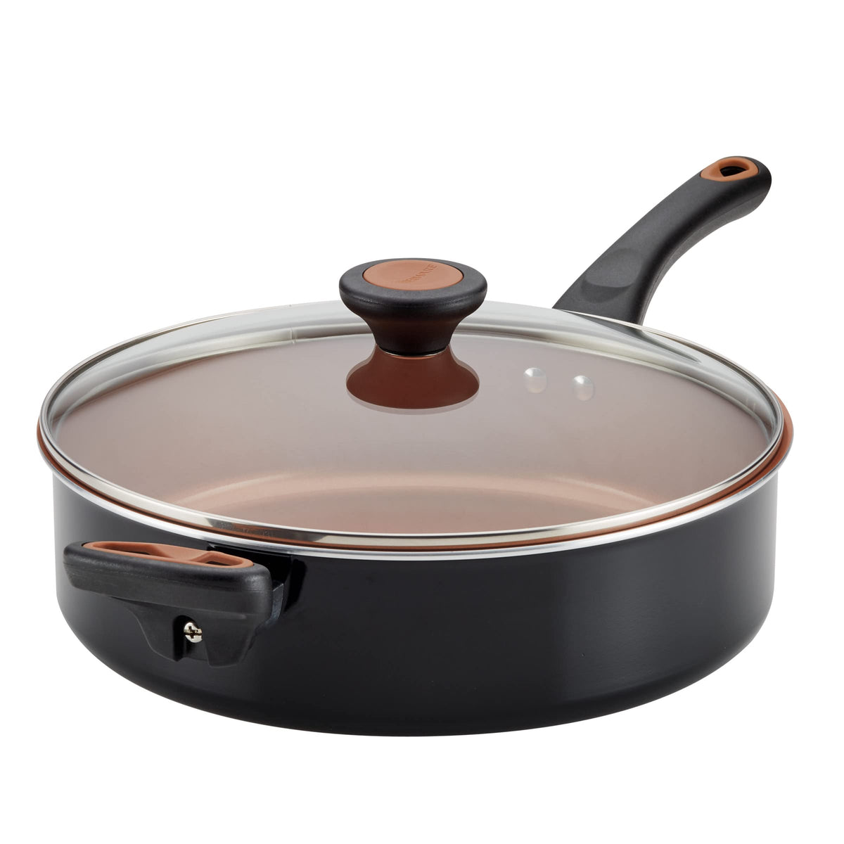 Farberware Glide front view showing pan and lid, clear product features