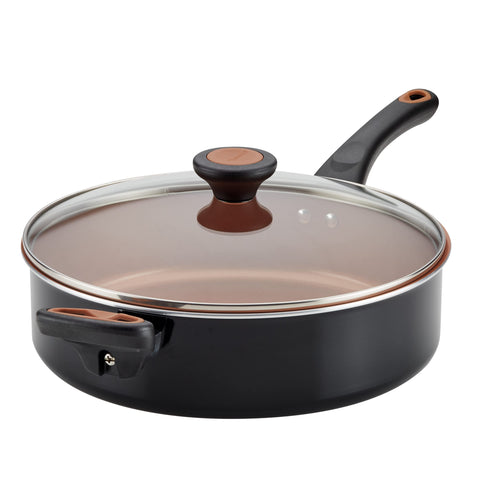 Farberware Glide front view showing pan and lid, clear product features