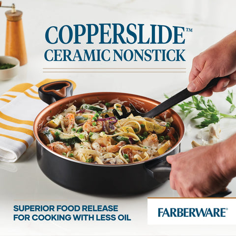 Farberware Glide closeup of ceramic surface showing smooth nonstick benefit