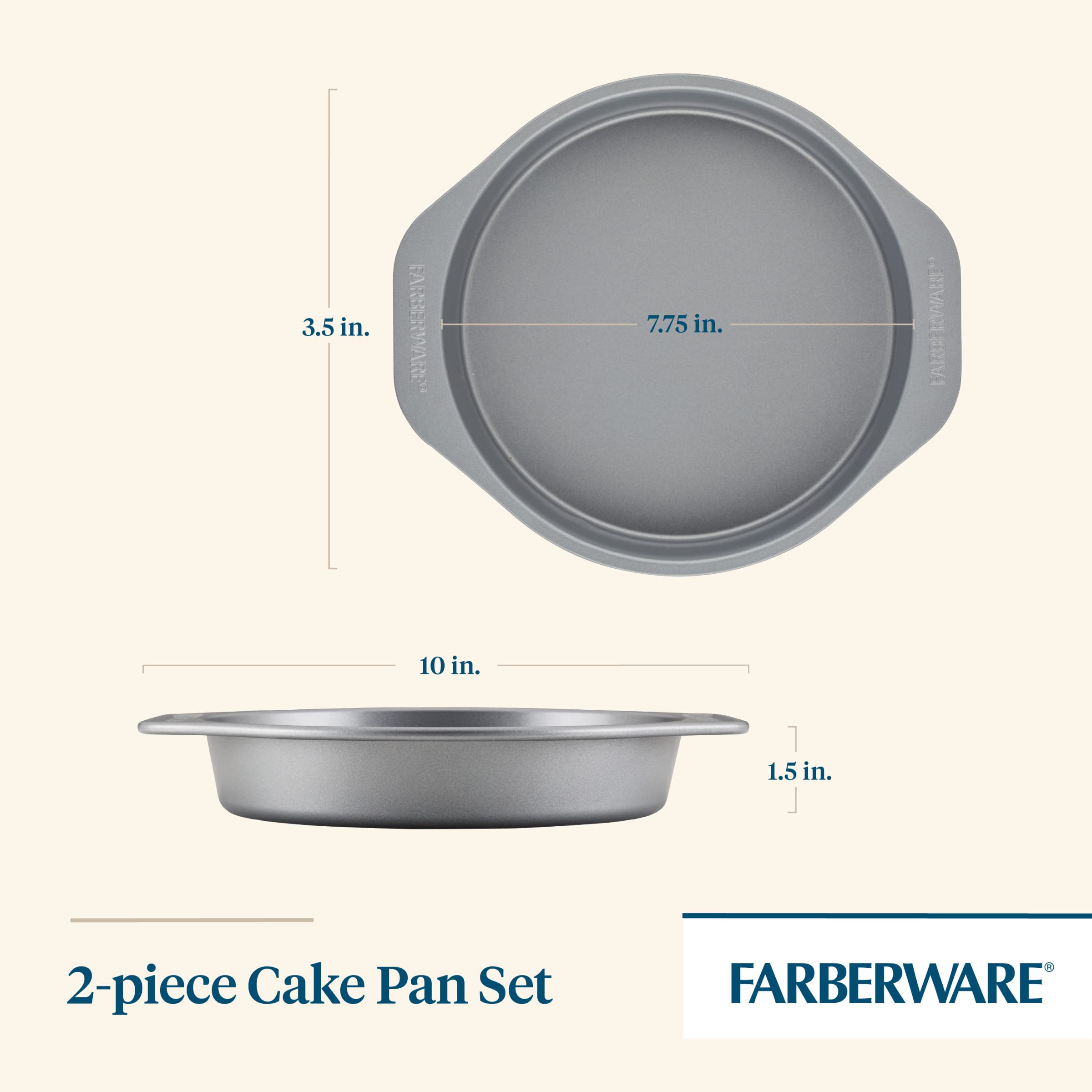 Farberware top view of nonstick interior demonstrating easy food release