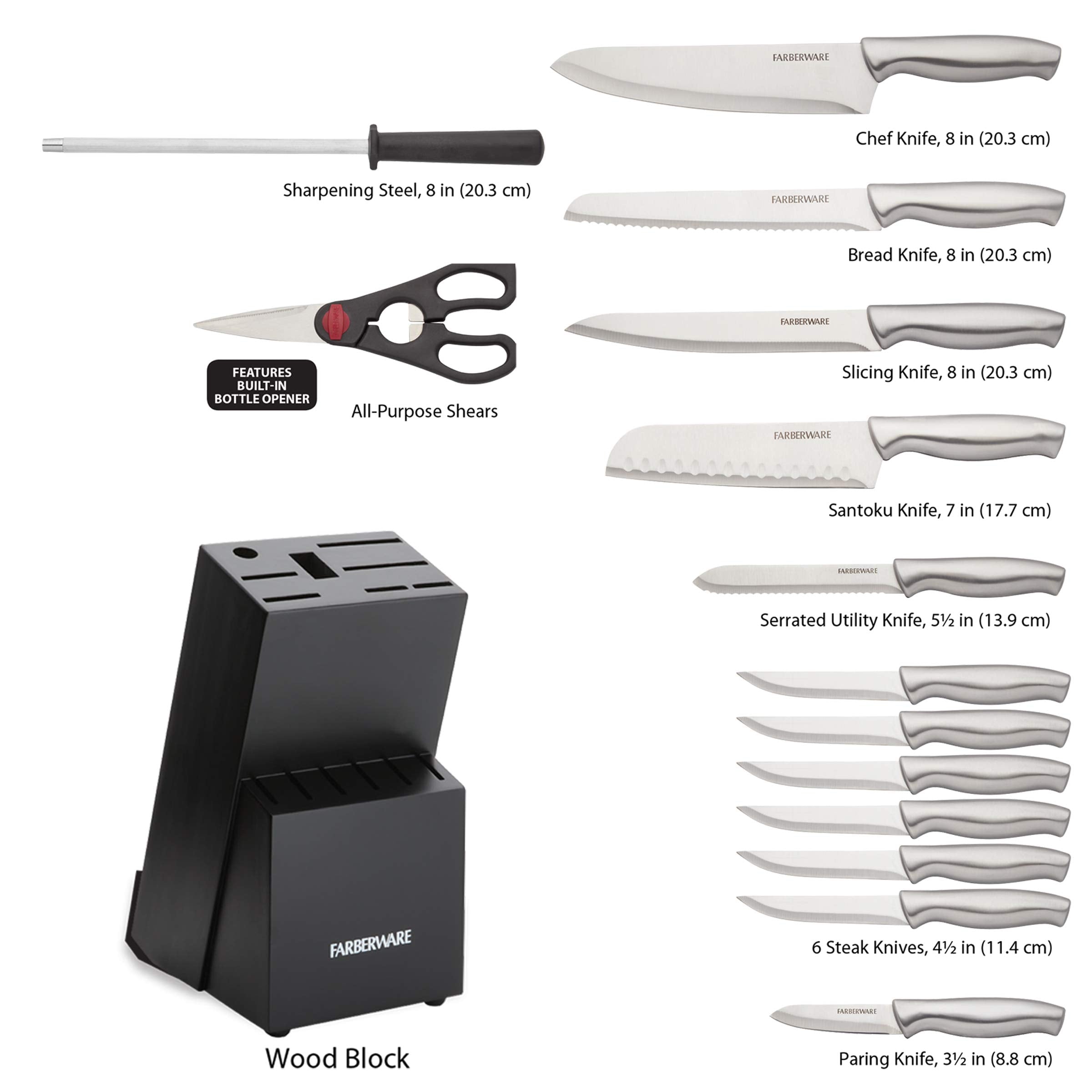 Farberware Santoku slicing vegetables showing thin precise cuts and control